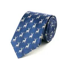 Fox & Chave Stag Navy Silk Tie