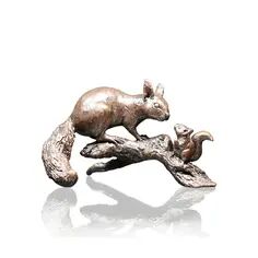 Richard Cooper Limited Edition Red Squirrel and Baby Bronze Sculpture