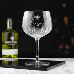 Personalised Crystal Bee Gin Glass