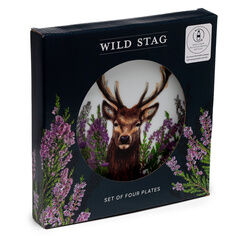 Recycled Set of 4 Picnic Plates - Wild Stag