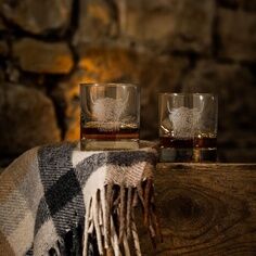 The Just Slate Company Highland Cow Whisky Tumblers (Set of 2)