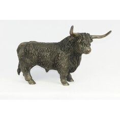Large Highland Bull Bronze Resin Sculpture