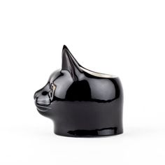 Quail Ceramics Lucky Black Cat Face Egg Cup alternative