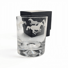 Elegance Galloping Horse Whisky Tumbler Glass