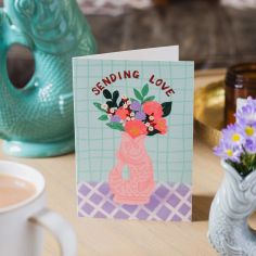 Gluggle Jug Sending Love Greeting Card - Pink alternative