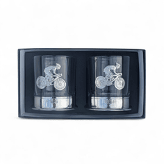 Pair of Cycling Pewter Whisky Glasses