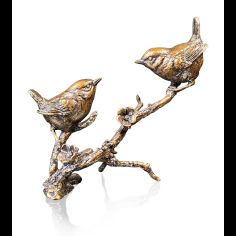Richard Cooper Wren Pair Bronze Sculpture