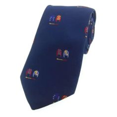 Soprano Jockey Colours On Blue Woven Country Silk Tie