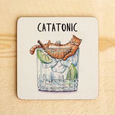 Catatonic Funny Cat Coaster