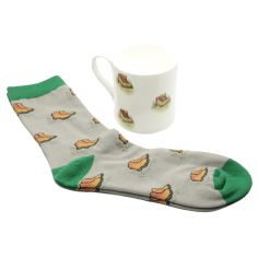Walking Boots Fine Bone China Mug &amp; Sock Gift Set