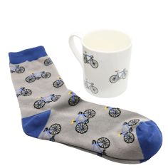 Bicycle Fine Bone China Mug &amp; Sock Gift Set