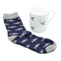 Fish Fine Bone China Mug &amp; Sock Gift Set