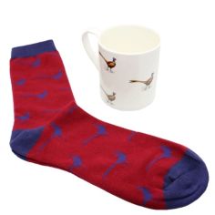 Pheasant Fine Bone China Mug &amp; Sock Gift Set