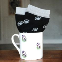 Rugby Ball Fine Bone China Mug &amp; Sock Gift Set alternative