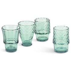 Fish Stacking Drinking Glass - Set of 4 in Green alternative