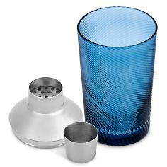 Twist Glass Cocktail Shaker - Blue alternative