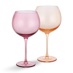 Twist Gin Glasses - Set of 2 Pink/Peach