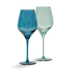 Twist Coloured Wine Glasses - Set of 2 Blue/Green