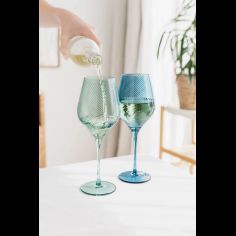 Twist Coloured Wine Glasses - Set of 2 Blue/Green alternative