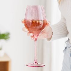 Twist Coloured Wine Glasses - Set of 2 Pink/Peach alternative