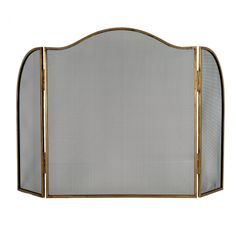 Antiqued Brass Large Fire Screen