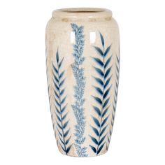 Large Blue Flora Tall Olpe Vase