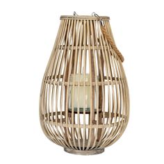 Large Ellipse Wicker Lantern With Glass Holder alternative