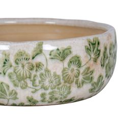Large Green Clover Ceramic Bowl Pot alternative