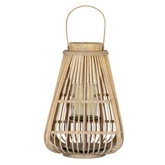Large Peardrop Wicker Lantern With Glass Holder alternative