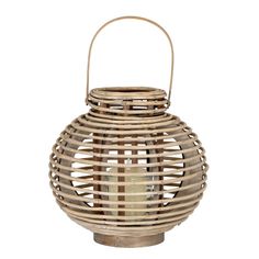 Large Round Willow Lantern With Glass Holder alternative