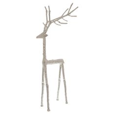 Large Silver Standing Stag Ornament