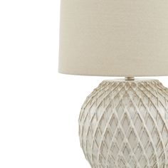 Lattice Ceramic Table Lamp With Linen Shade alternative