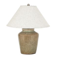 Mottura Ceramic Table Lamp With Edged Linen Shade alternative