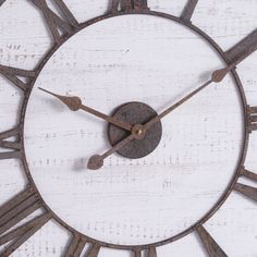 Rustic Wooden Clock With Aged Numerals And Hands alternative