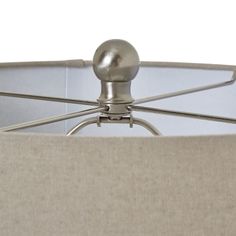 Squat White Beaded Ceramic Lamp With Linen Shade alternative
