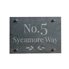 Personalised Leaf Slate House Sign