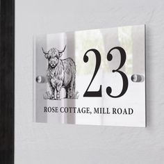 Personalised Highland Cow Acrylic House Sign alternative