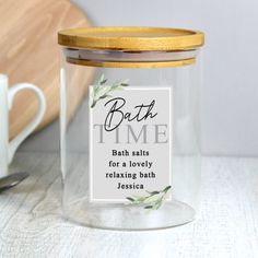 Personalised Botanical Glass Jar with Bamboo Lid alternative