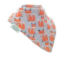 Foxes on Grey Baby Bib