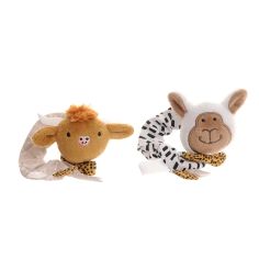 Highland Cow and Sheep Plush Wrist Baby Rattles