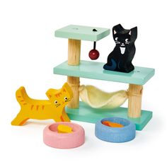 Tender Leaf Pet Cats Wooden Play Set