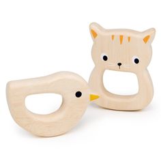 Mentari Bird and Kitten Teethers Set
