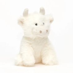 Jomanda Highland Cow Mini Plush Toy in Cream 11cm