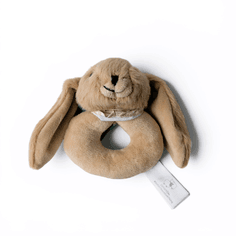 Jomanda Bunny Baby Rattle in Brown Plush alternative