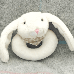 Jomanda Bunny Baby Rattle in Cream Plush