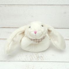 Jomanda Bunny Baby Rattle in Cream Plush alternative