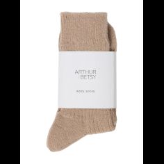 Luxury Alpaca Wool Socks in Wheat Taupe Cream