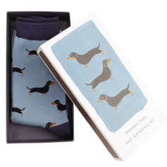 Mr Sparrow Men's Little Sausage Dog Matchbox Socks alternative