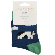 Sparrow Baby Cow Socks - Navy
