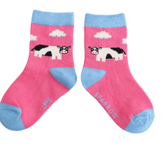 Sparrow Baby Cow Socks - Hot Pink
